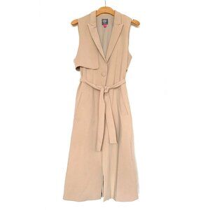 Vince Camuto Women's Beige Sleeveless Belted Trench Coat Dress Size: S